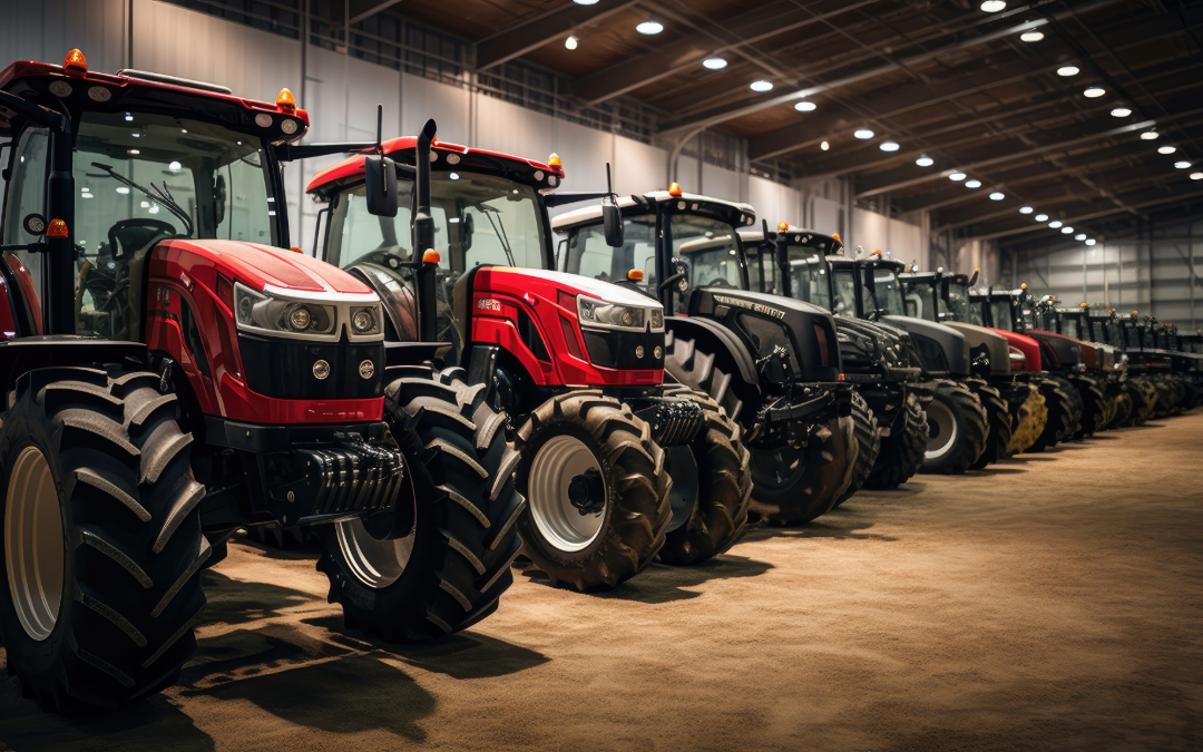tractors stored in warehouse